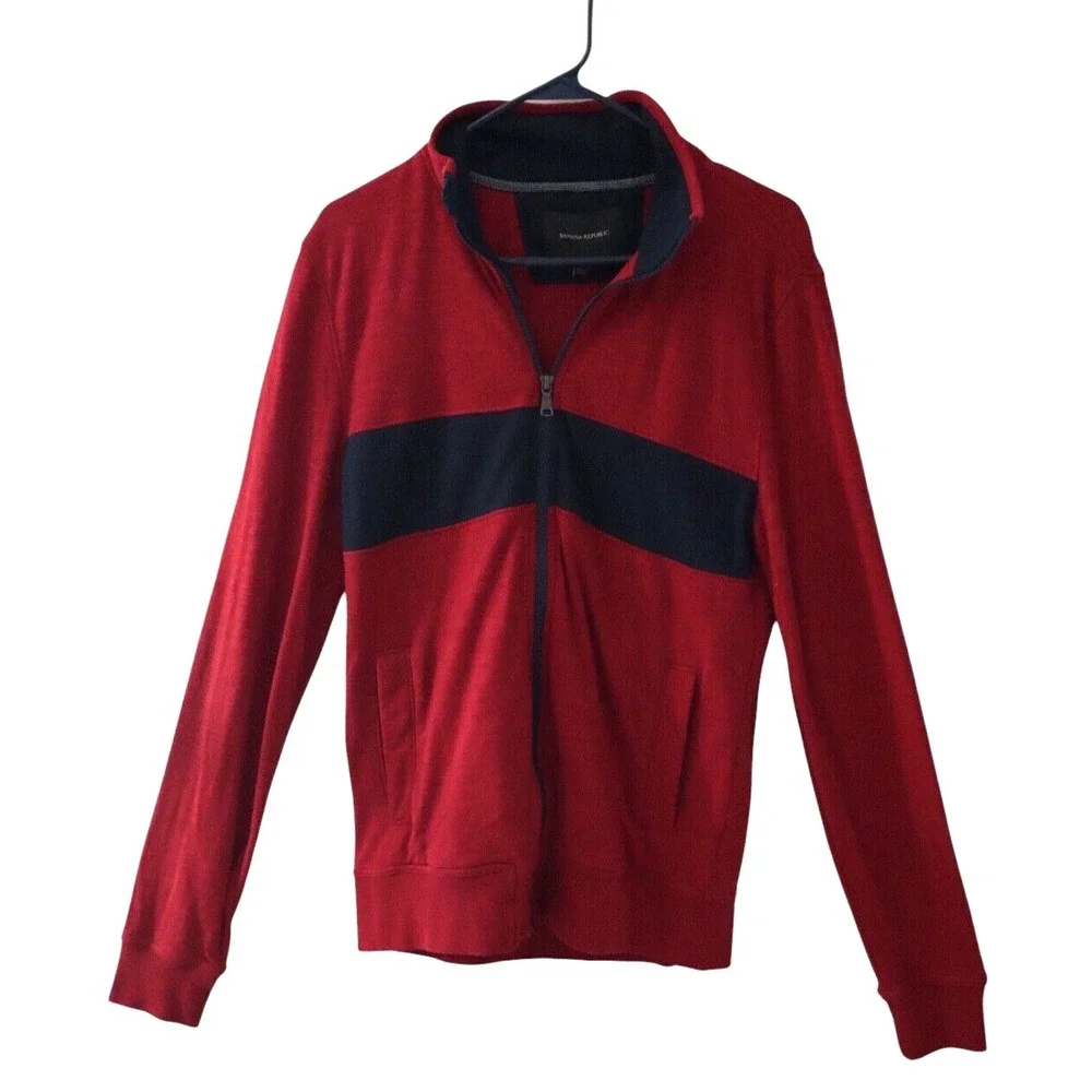Banana Republic Men's Full‎ Zip Jacket Size M Red and Blue